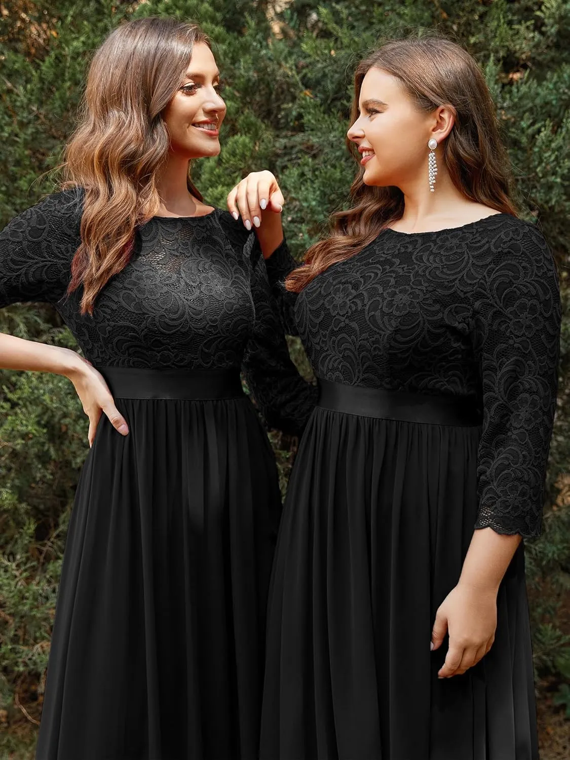 Ever-Pretty Women's Bridesmaid Dresses 3/4 Sleeve Empire Waist Maxi Mother of The Bride Dresses 07412