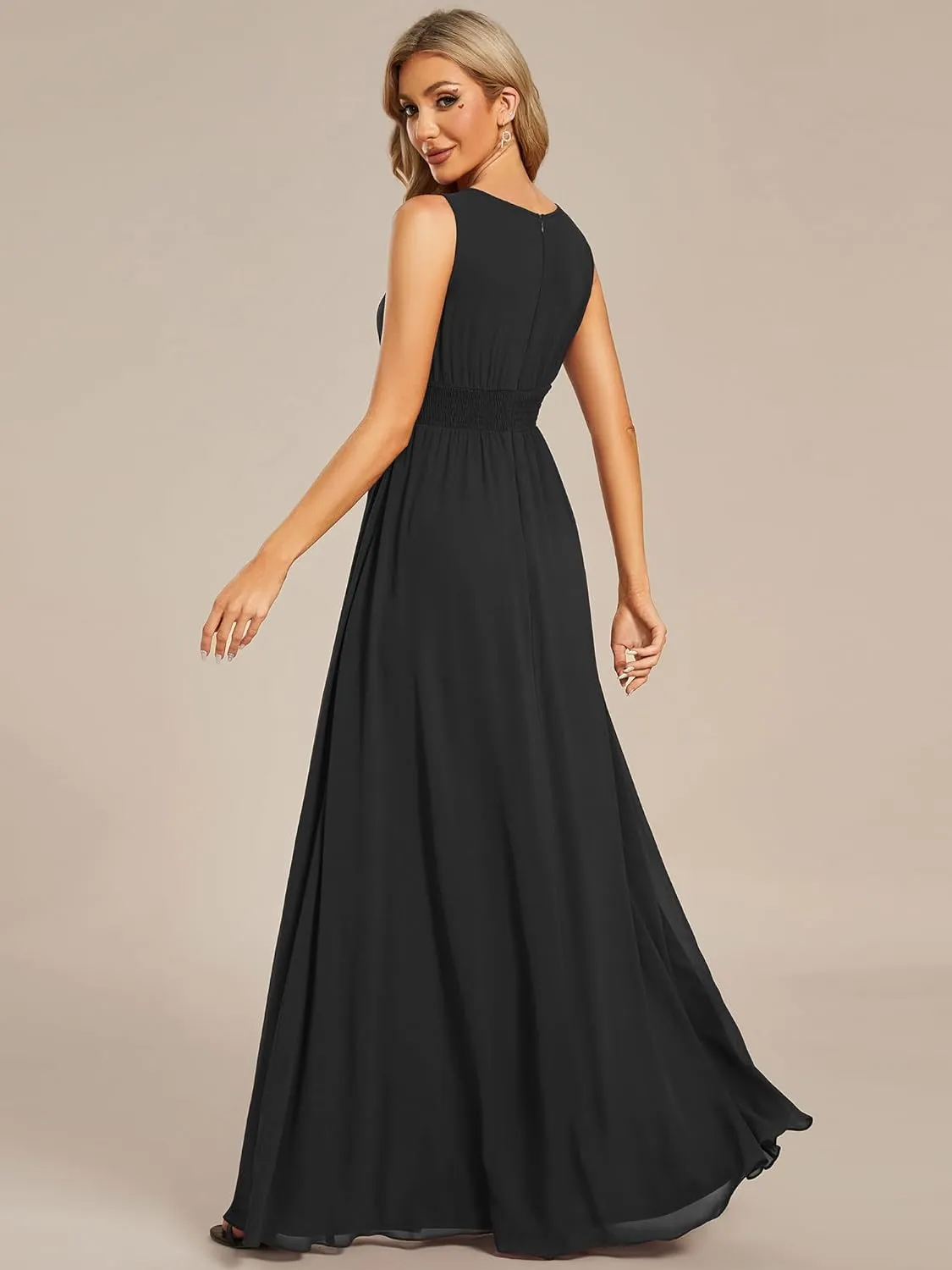Ever-Pretty Women's Crew Neck Sleeveless A Line Hollow Out Sequin Maxi Fromal Dress 01955