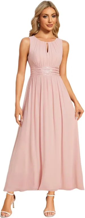 Ever-Pretty Women's Crew Neck Sleeveless A Line Hollow Out Sequin Maxi Fromal Dress 01955