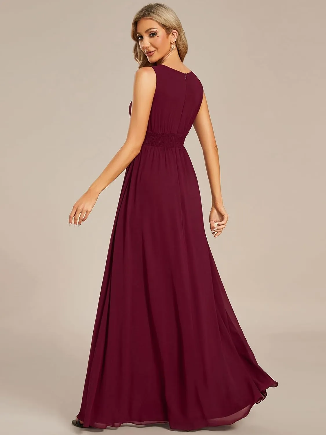 Ever-Pretty Women's Crew Neck Sleeveless A Line Hollow Out Sequin Maxi Fromal Dress 01955