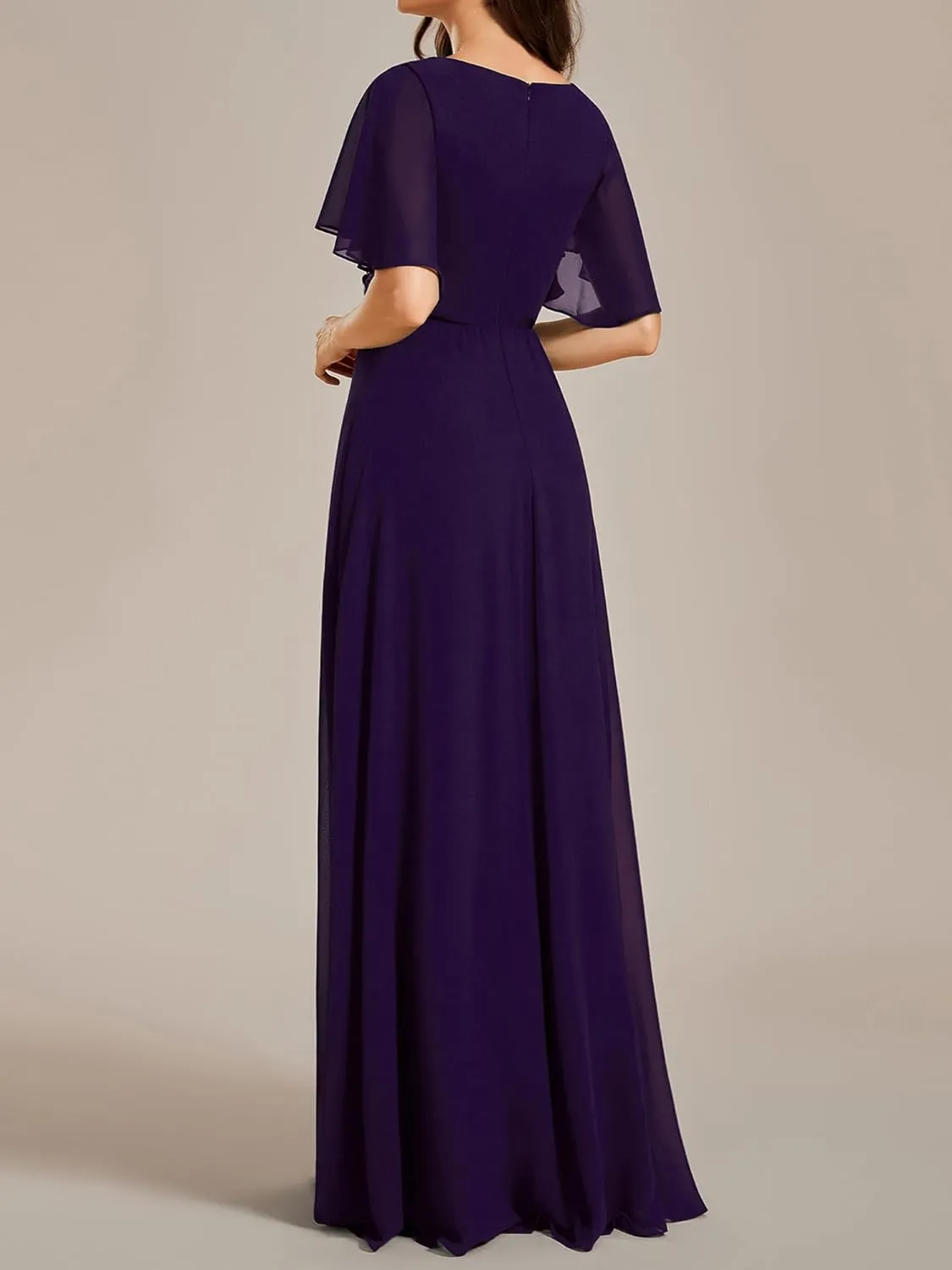 Ever-Pretty Women's Mother's Dress Chiffon V Neck A Line Appliques Waist Formal Dresses 01960