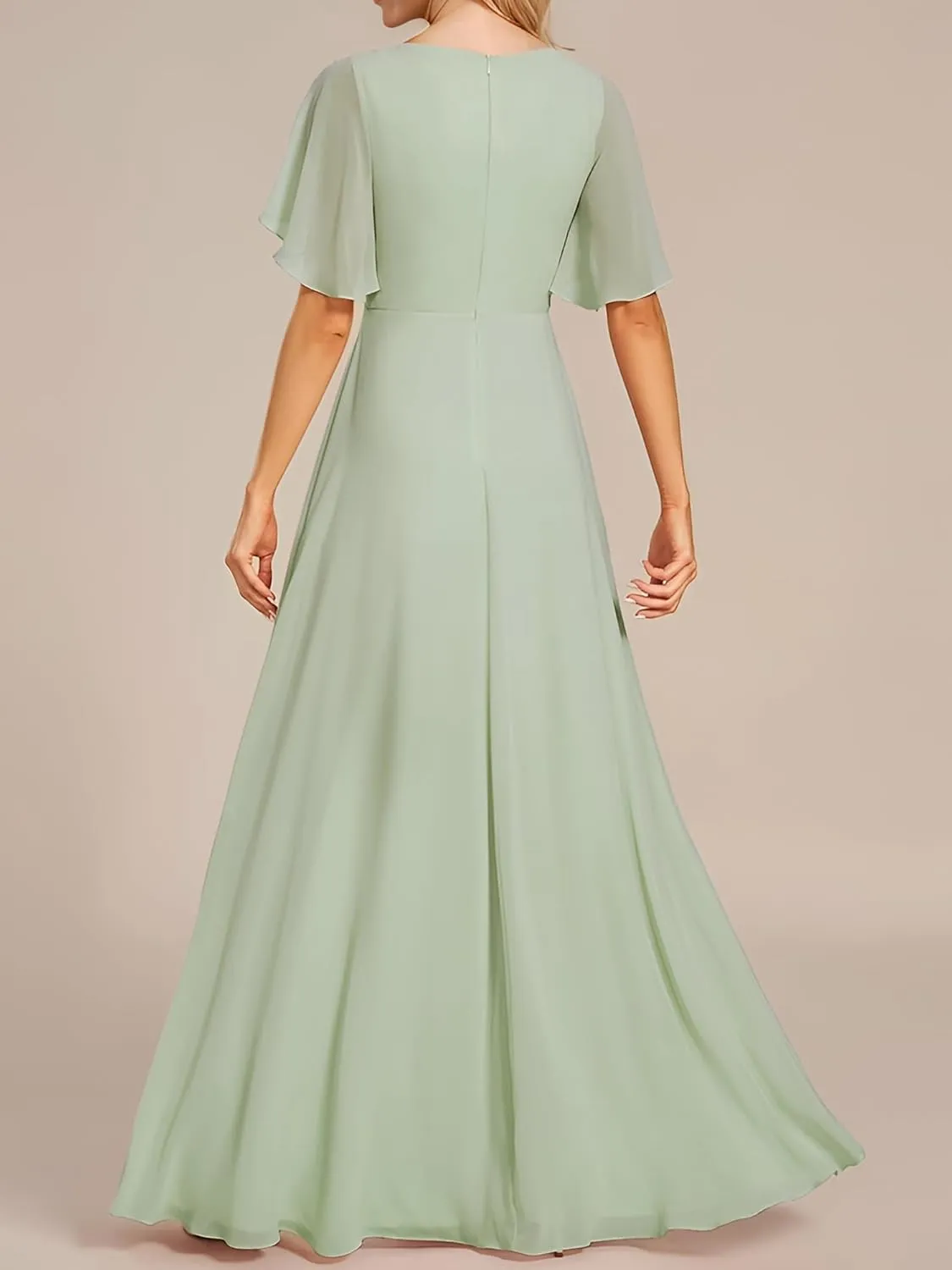 Ever-Pretty Women's Mother's Dress Chiffon V Neck A Line Appliques Waist Formal Dresses 01960