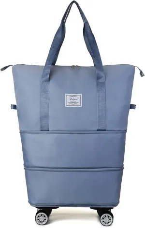 Expandable Large Capacity Weekender and Gym Tote for Women: Versatile Travel Duffel with Detachable Wheels and Dry-Wet Separation, Water-Resistant - Ideal Carry On Bag