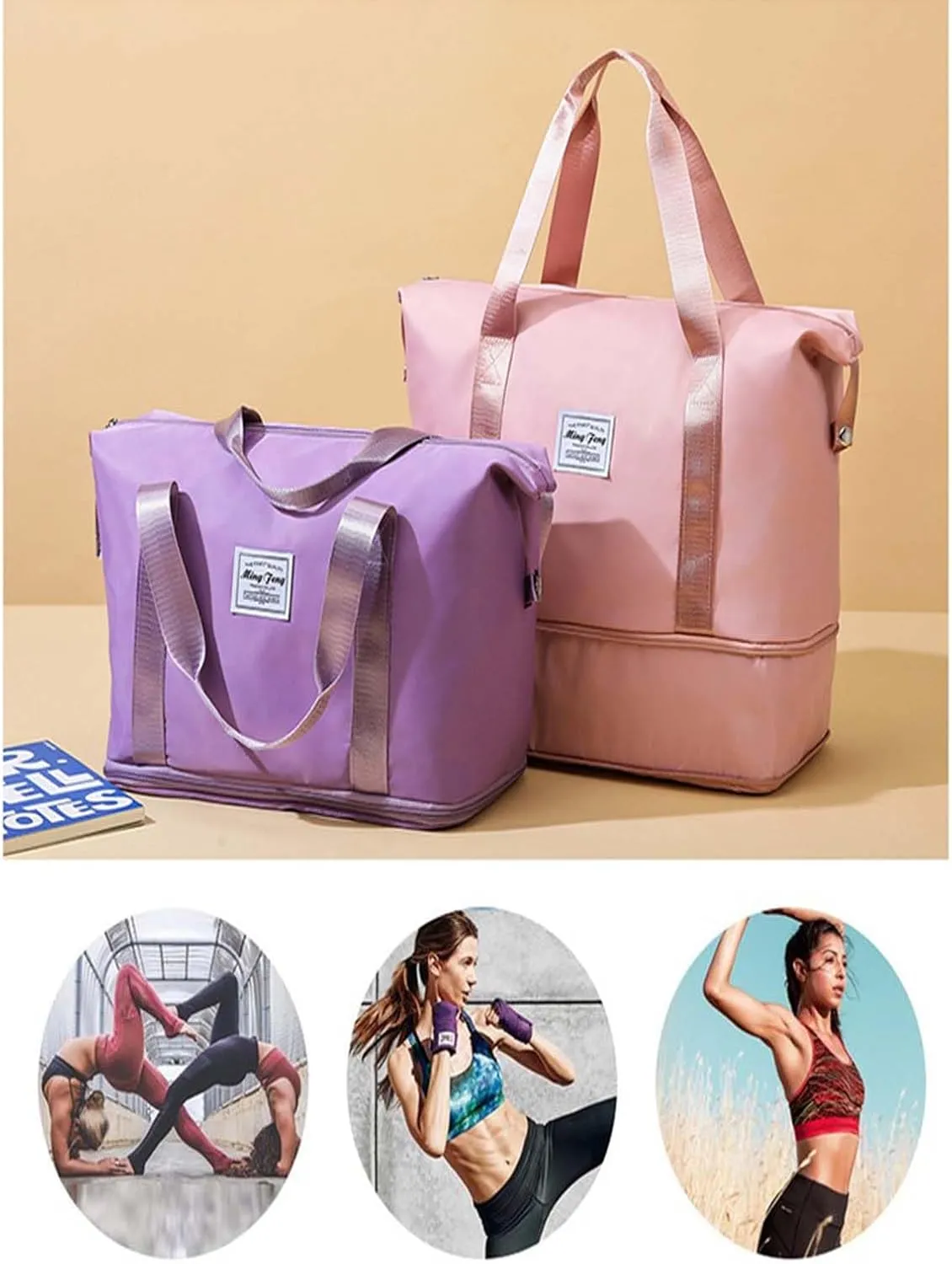 Expandable Travel Duffel Bag Collapsible Waterproof Large Capacity Travel Handbag Sports Gym Bag