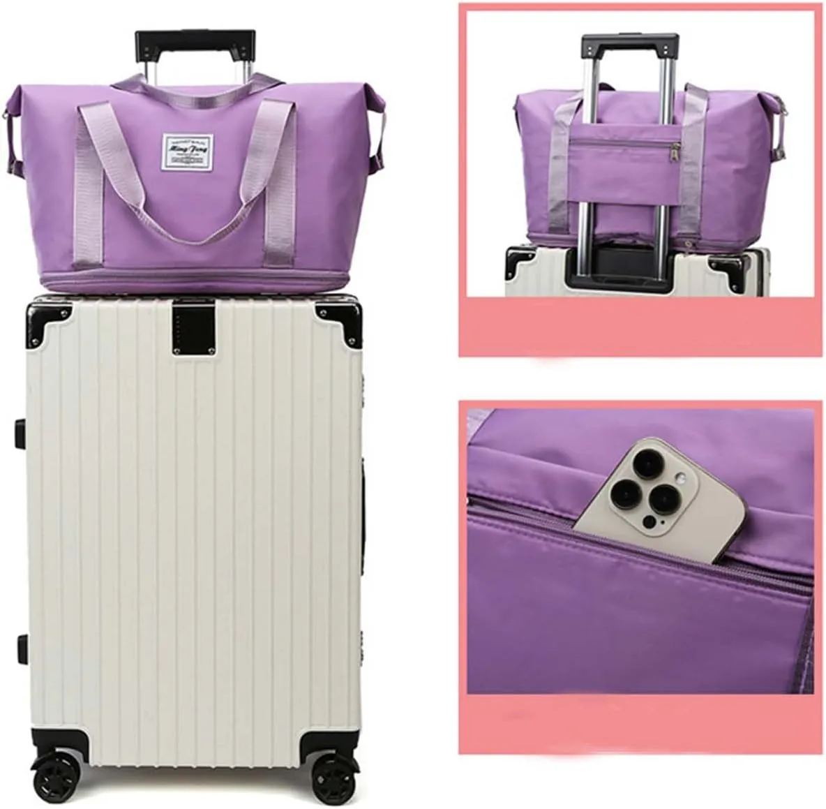 Expandable Travel Duffel Bag Collapsible Waterproof Large Capacity Travel Handbag Sports Gym Bag