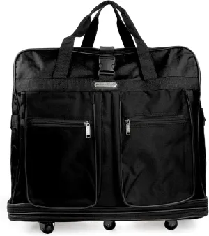 Expandable Wheeled Travel Duffel Large Rolling Suitcase Spinner Luggage Bag 40 Inch Black