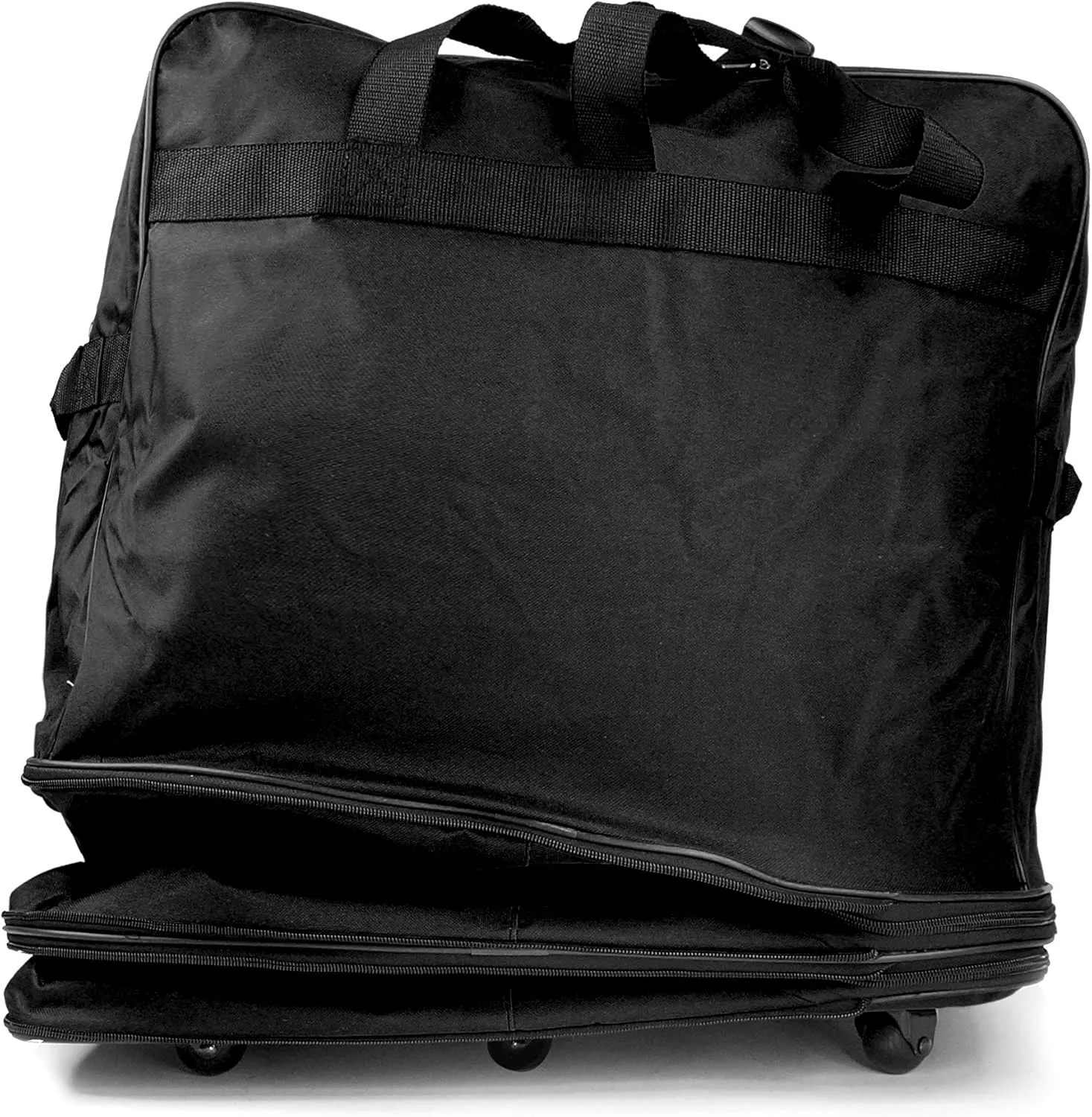 Expandable Wheeled Travel Duffel Large Rolling Suitcase Spinner Luggage Bag 40 Inch Black