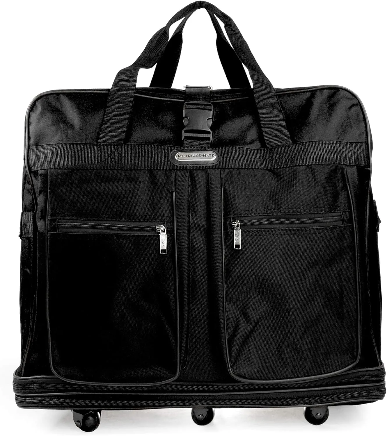 Expandable Wheeled Travel Duffel Large Rolling Suitcase Spinner Luggage Bag 40 Inch Black