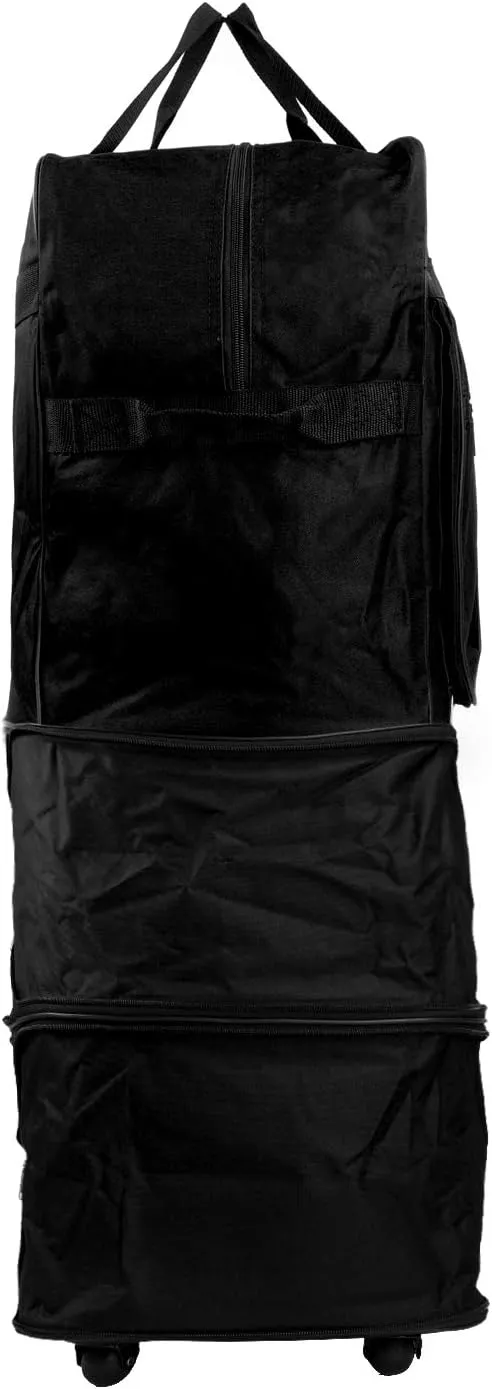 Expandable Wheeled Travel Duffel Large Rolling Suitcase Spinner Luggage Bag 40 Inch Black