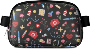 Fanny Pack for Women,Mini Waterproof Nurse theme Belt Bag,Fashionable Crossbody,Cute Everywhere Belt Bags Fanny Pack for Hiking, Travel.