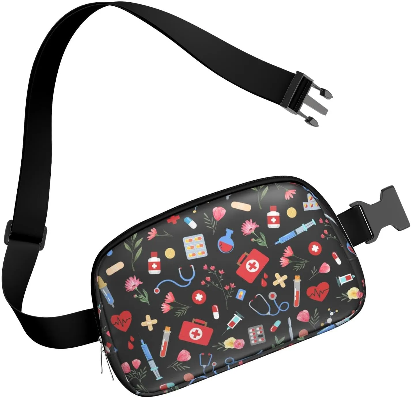 Fanny Pack for Women,Mini Waterproof Nurse theme Belt Bag,Fashionable Crossbody,Cute Everywhere Belt Bags Fanny Pack for Hiking, Travel.