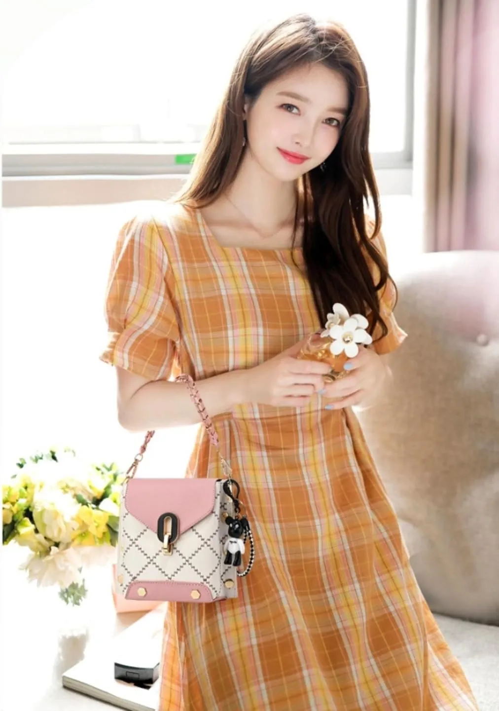 Fashionable and versatile Sewing thread Crossbody Shoulder Bags for Women Small Tote Square Satchel Handbags Purse