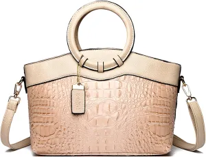 Fashionable Crocodile Handbags: Large Capacity Women's Crossbody Leather Bags with Shoulder Strap Design