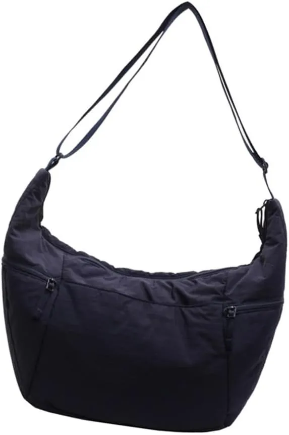 Fashionable Half Moon Crossbody Bag for Women Casual Satchel Practical Nylon Shoulder Bags for Everyday Needs