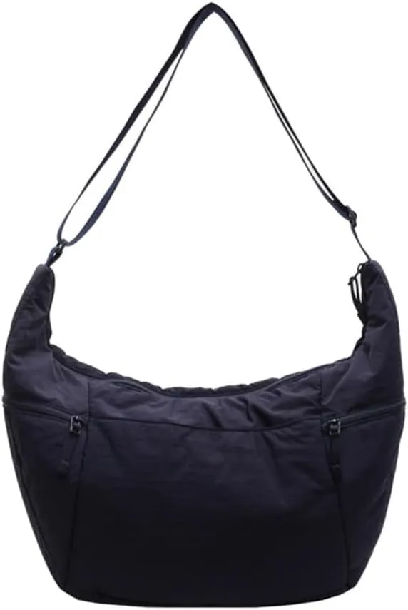 Fashionable Half Moon Crossbody Bag for Women Casual Satchel Practical Nylon Shoulder Bags for Everyday Needs
