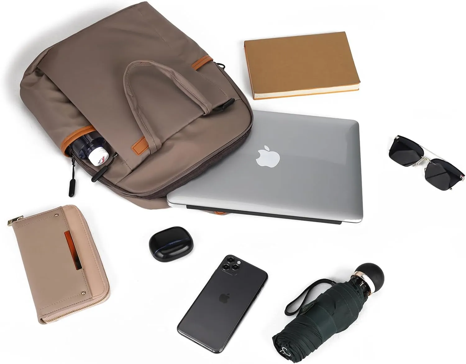 Fashionable Travel Backpack, Multifunctional Office Work Bags, Cute Large Capacity Multi Pocket Back Pack (274Khaki)