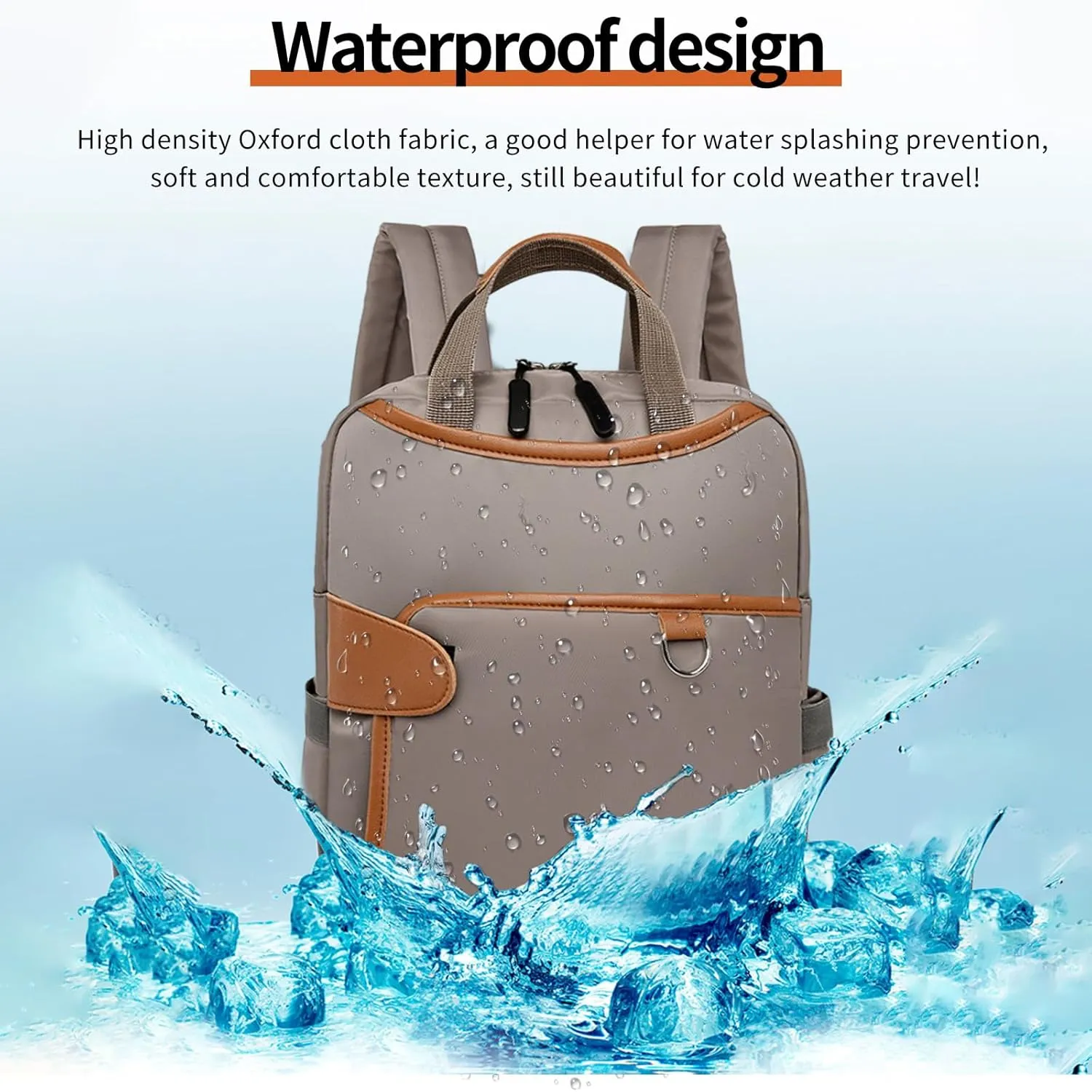 Fashionable Travel Backpack, Multifunctional Office Work Bags, Cute Large Capacity Multi Pocket Back Pack (274Khaki)