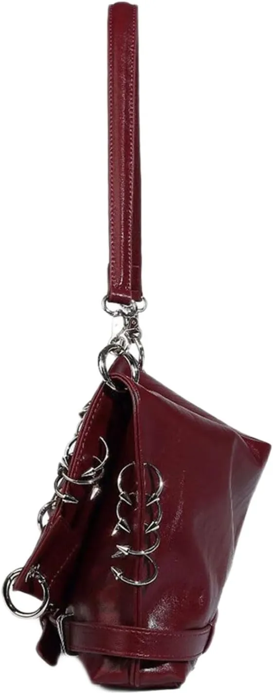 Fashionable Underarm Bag PU Leather Shoulder Bags Casual Satchel Trendy Armpit Purse Evening Bag for Women Girls