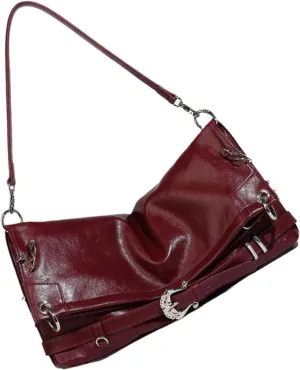 Fashionable Underarm Bag PU Leather Shoulder Bags Casual Satchel Trendy Armpit Purse Evening Bag for Women Girls