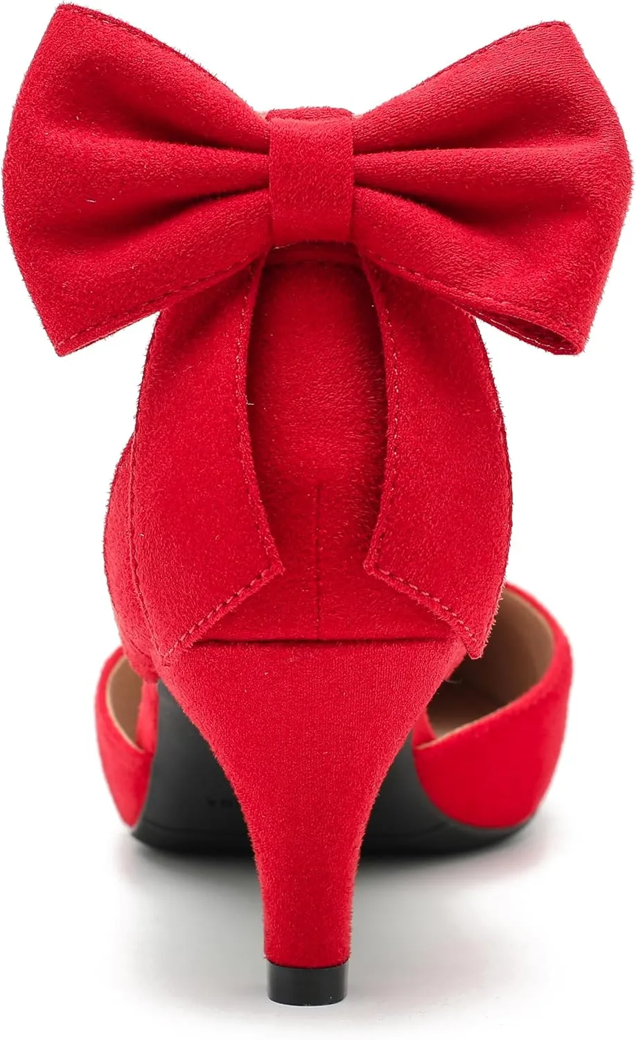 fereshte Women's Wedding Evening Party Bow Kitten Heels Pumps Ankle Strap Buckle Dress Shoes