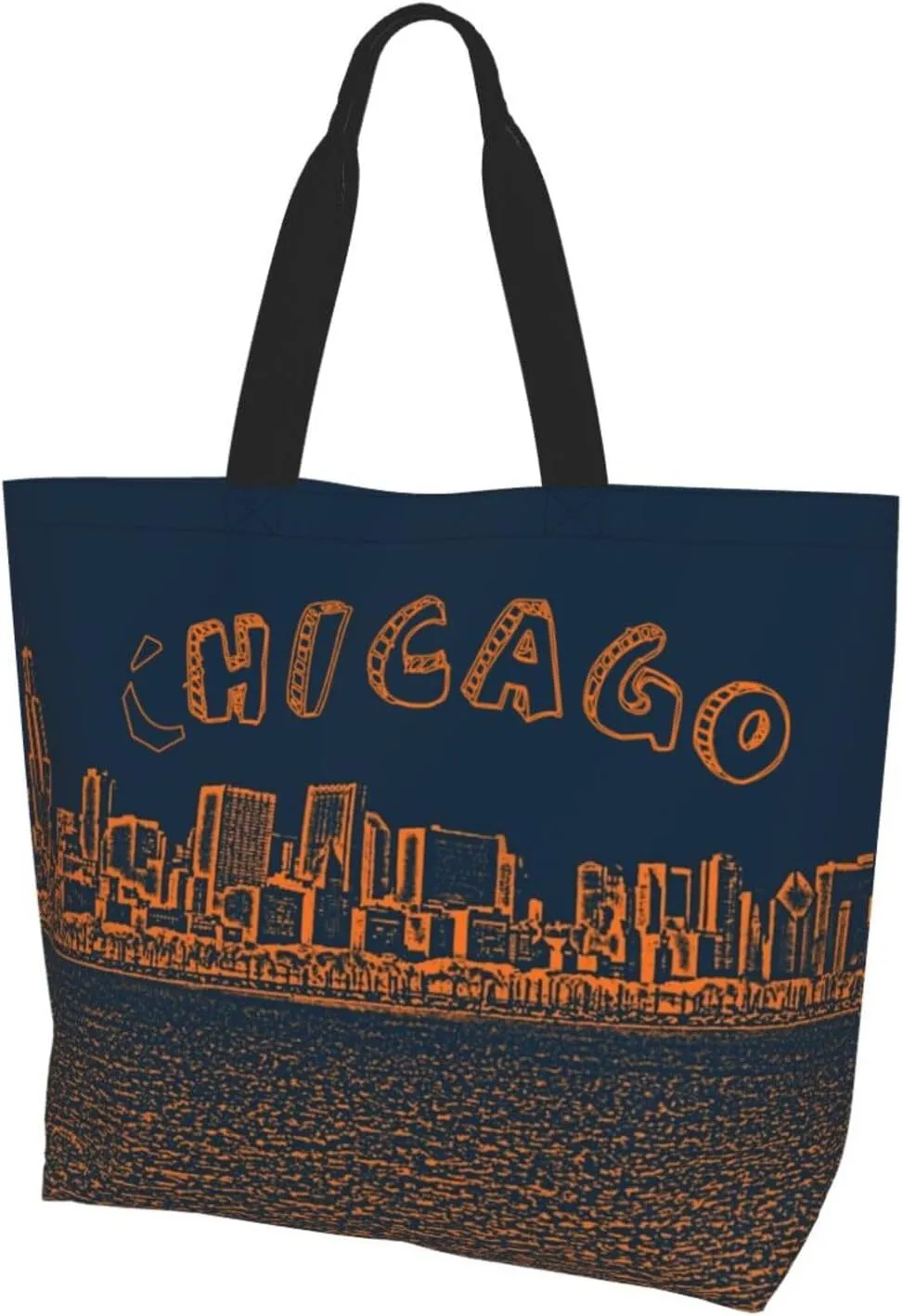 Flag Grocery Bag Chicago Shoulder Bag Handbag Shopping Grocery Bags Chicago Flag Bag Canvas Bag