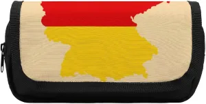 Flag Map of West Germany Funny Double Pencil Cases Large Capacity Pencil Pouch Stationery Organizer for Office Travel