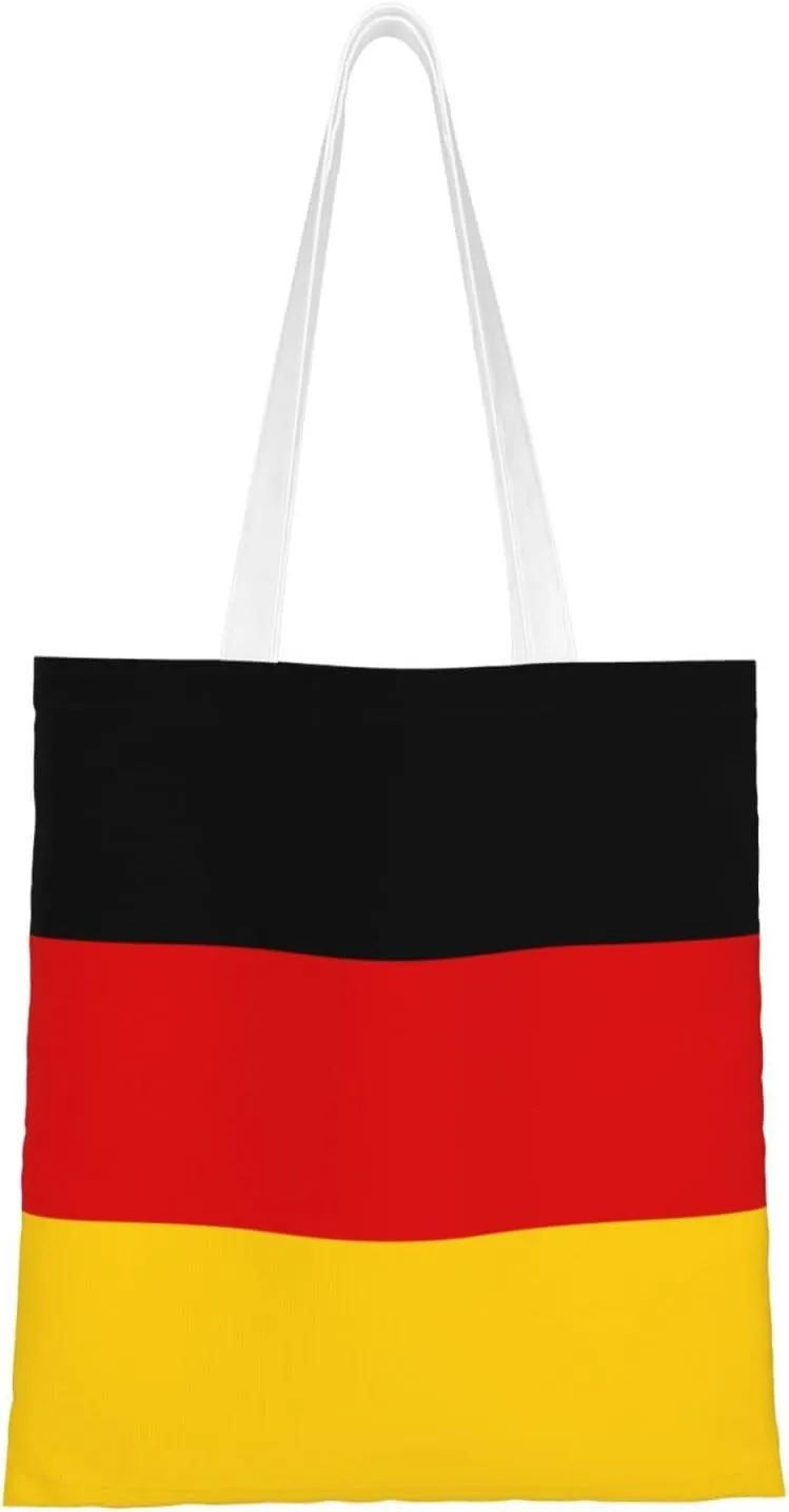 Flag of Germany Tote Bag for Women Canvas Shopping Bags Reusable Large Capacity Casual Shoulder Handbags Grocery Bags DIY Gift Bags