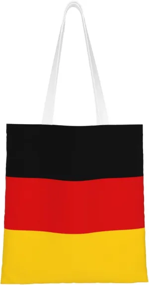 Flag of Germany Tote Bag for Women Canvas Shopping Bags Reusable Large Capacity Casual Shoulder Handbags Grocery Bags DIY Gift Bags
