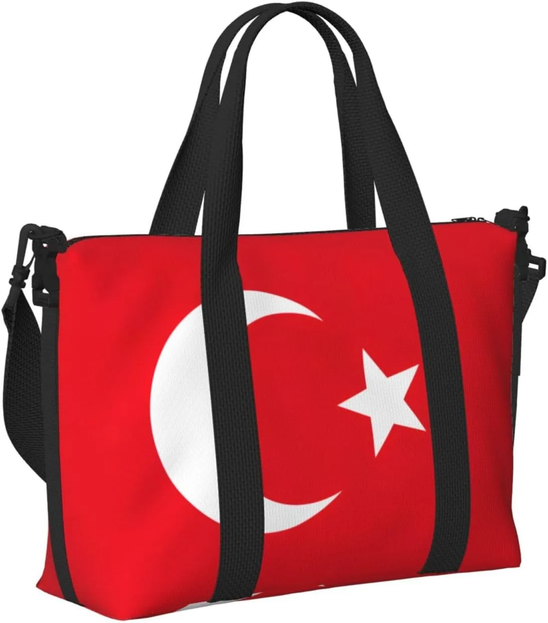 Flag Of Turkey Small Duffel Bag Foldable Travel Bag Weekender Bag Overnight Gym Hospital Bags For Women&Men