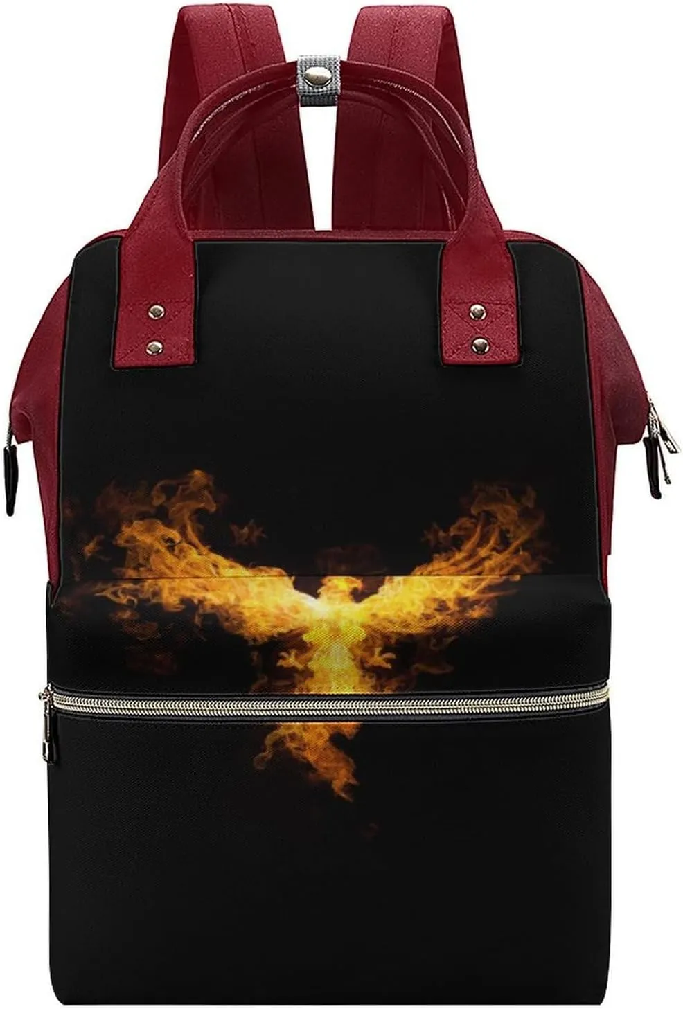 Flaming Bald Eagle Large Travel Bag Backpack Waterproof Bags for Women Back Pack with Bottle Pocket