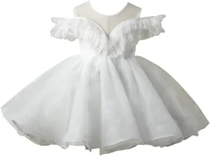 Flower Girl Dress Ruffle Satin Lace Tulle Beads Flower Decoration Toddler Wedding Birthday Party Evening Dress