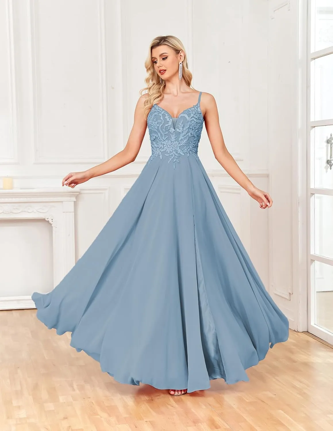 ForElise Beach Wedding Dresses for Bride 2025 Spaghetti Straps Lace Appliques Long Bridal Gown