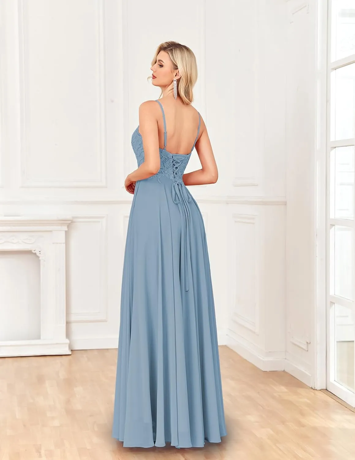 ForElise Beach Wedding Dresses for Bride 2025 Spaghetti Straps Lace Appliques Long Bridal Gown