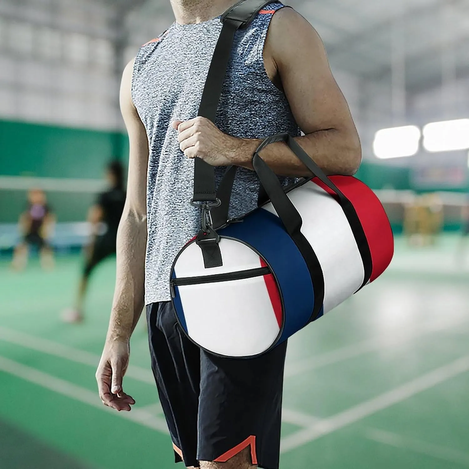France Flag Travel Gym Duffel Bag for Women Men Dry Wet Separation Carry On Weekender