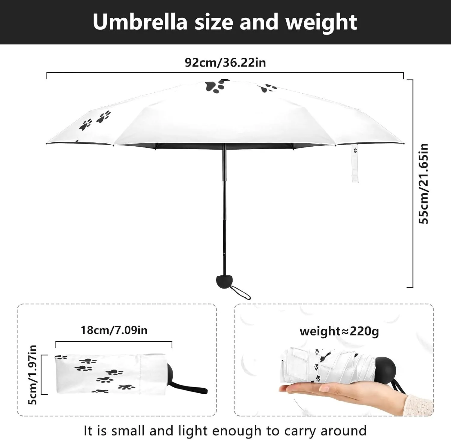 French Bulldog Dog Mushroom Umbrellas for Rain Autumn Forest Travel Umbrella Windproof Small Folding Umbrella Mini Compact Umbrella for Purse Lightweight Pocket for women