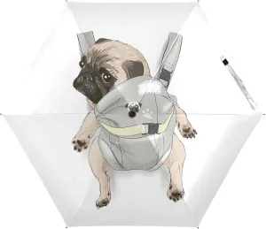 French Bulldog Dog Mushroom Umbrellas for Rain Autumn Forest Travel Umbrella Windproof Small Folding Umbrella Mini Compact Umbrella for Purse Lightweight Pocket for women