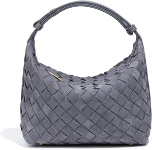Frosted hand woven hand held lunch box bags fashionable compact mini shoulder purses cross body diamond women's handbags