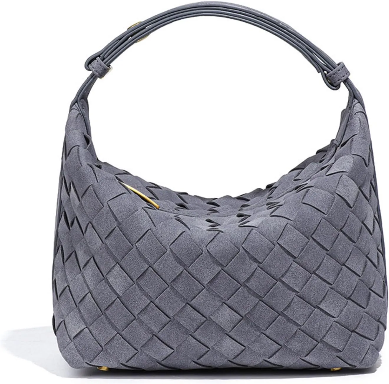 Frosted hand woven hand held lunch box bags fashionable compact mini shoulder purses cross body diamond women's handbags