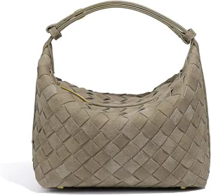 Frosted hand woven hand held lunch box bags fashionable compact mini shoulder purses cross body diamond women's handbags