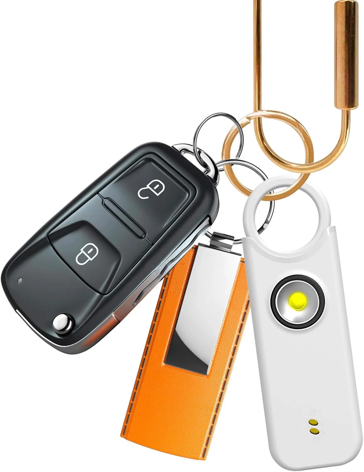 Fuers Personal Safety Alarm for Women - Self Defense Keychain - Personal Alarm for Women - 135dB Siren LED Strobe Light and Key Chain,for Women Kids and Elders, White