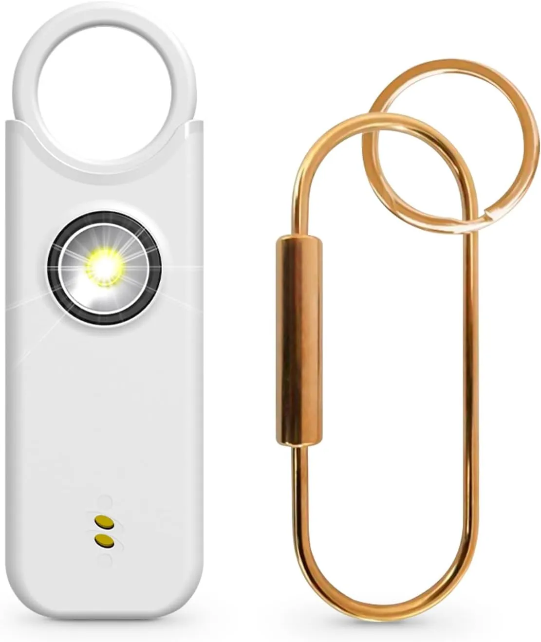 Fuers Personal Safety Alarm for Women - Self Defense Keychain - Personal Alarm for Women - 135dB Siren LED Strobe Light and Key Chain,for Women Kids and Elders, White