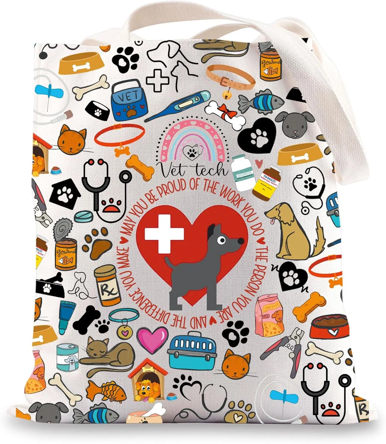 G2TUP Veterinary Tote Bag Vet Tech Week Gifts Veterinary Assistant Tote Bag Vet Nurses Gifts Veterinarian Shoulder Bag