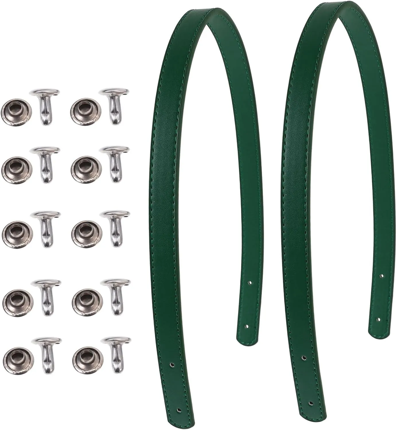 Gadpiparty 2Set DIY Leather Handbag Handles PU Replacement Straps with Rivets for Tote Bags Durable Bag Accessories for and Repair for Fashionable Bag