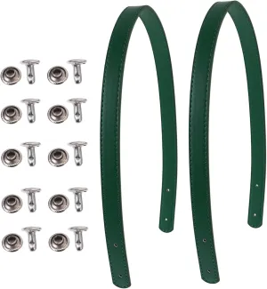 Gadpiparty 2Set DIY Leather Handbag Handles PU Replacement Straps with Rivets for Tote Bags Durable Bag Accessories for and Repair for Fashionable Bag