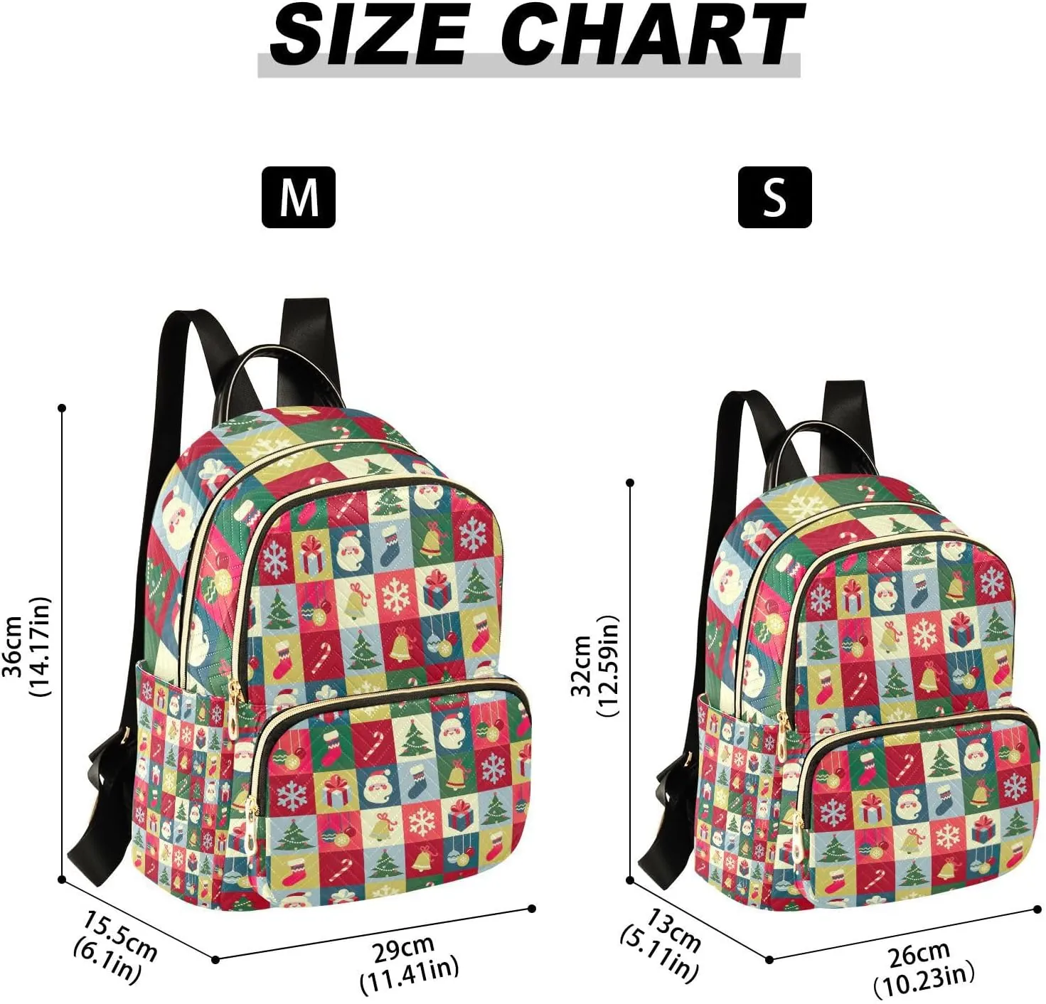 GAIGEO Christmas Symbols Casual Day Backpack, Stylish Ladies Backpack, Backpack for Work and Travel, S