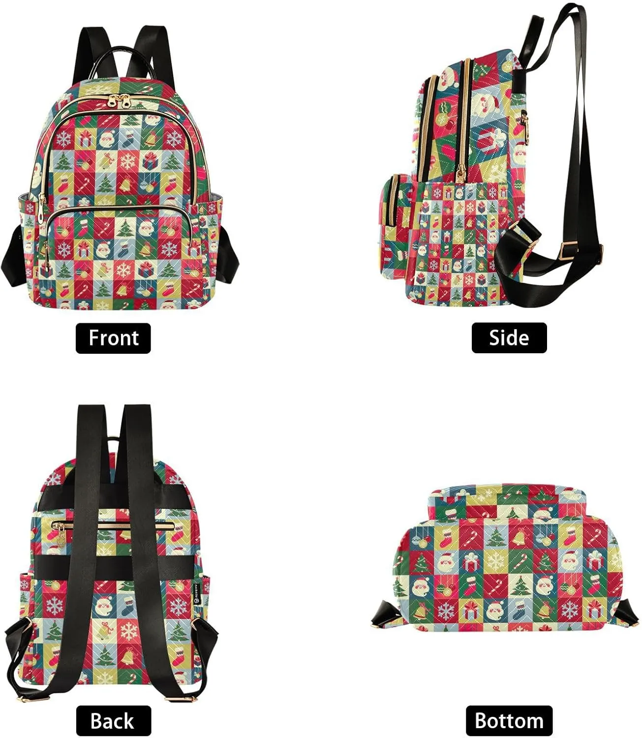 GAIGEO Christmas Symbols Casual Day Backpack, Stylish Ladies Backpack, Backpack for Work and Travel, S