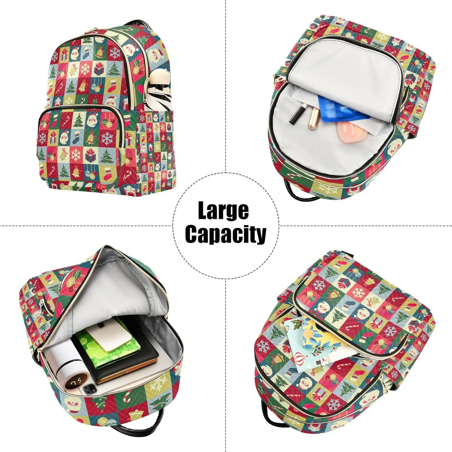 GAIGEO Christmas Symbols Casual Day Backpack, Stylish Ladies Backpack, Backpack for Work and Travel, S