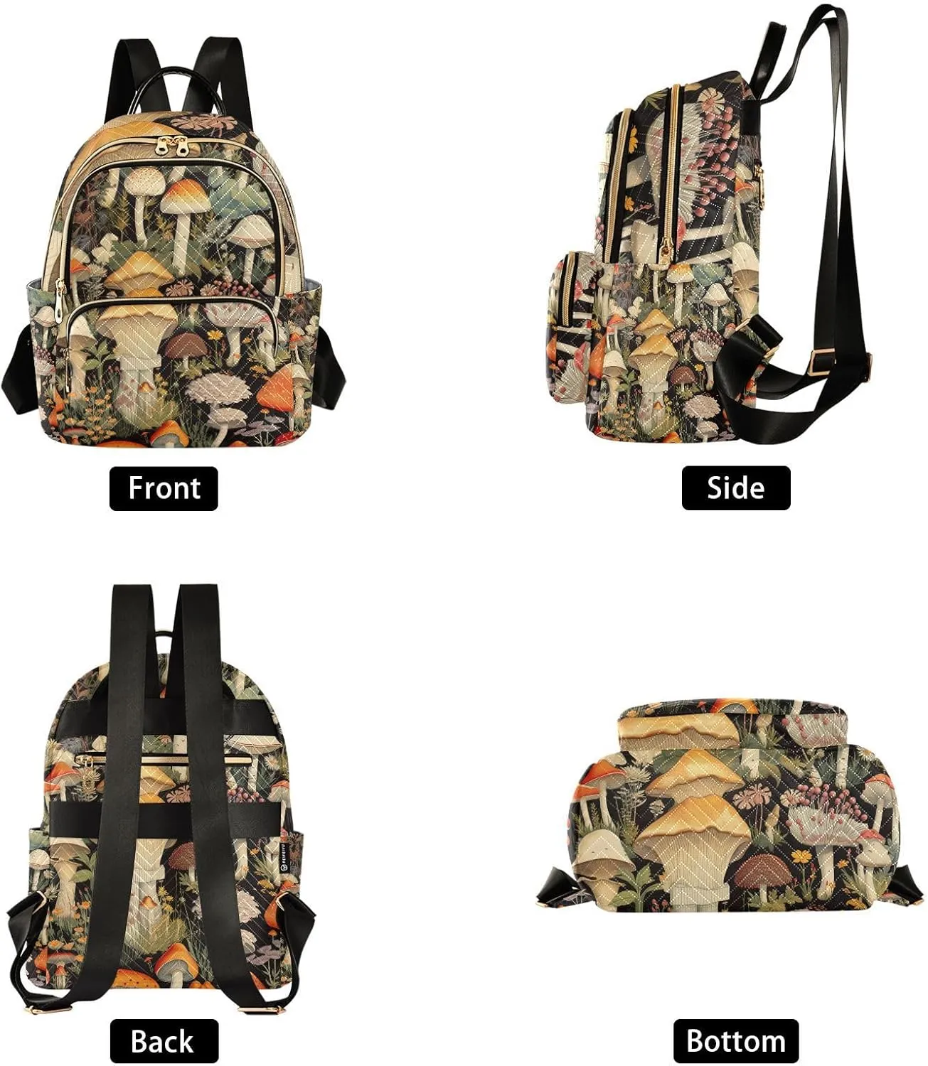 GAIGEO Colorful Forest Mushrooms Stylish Ladies Backpack, Summer Backpack, Casual Backpack for Women, M