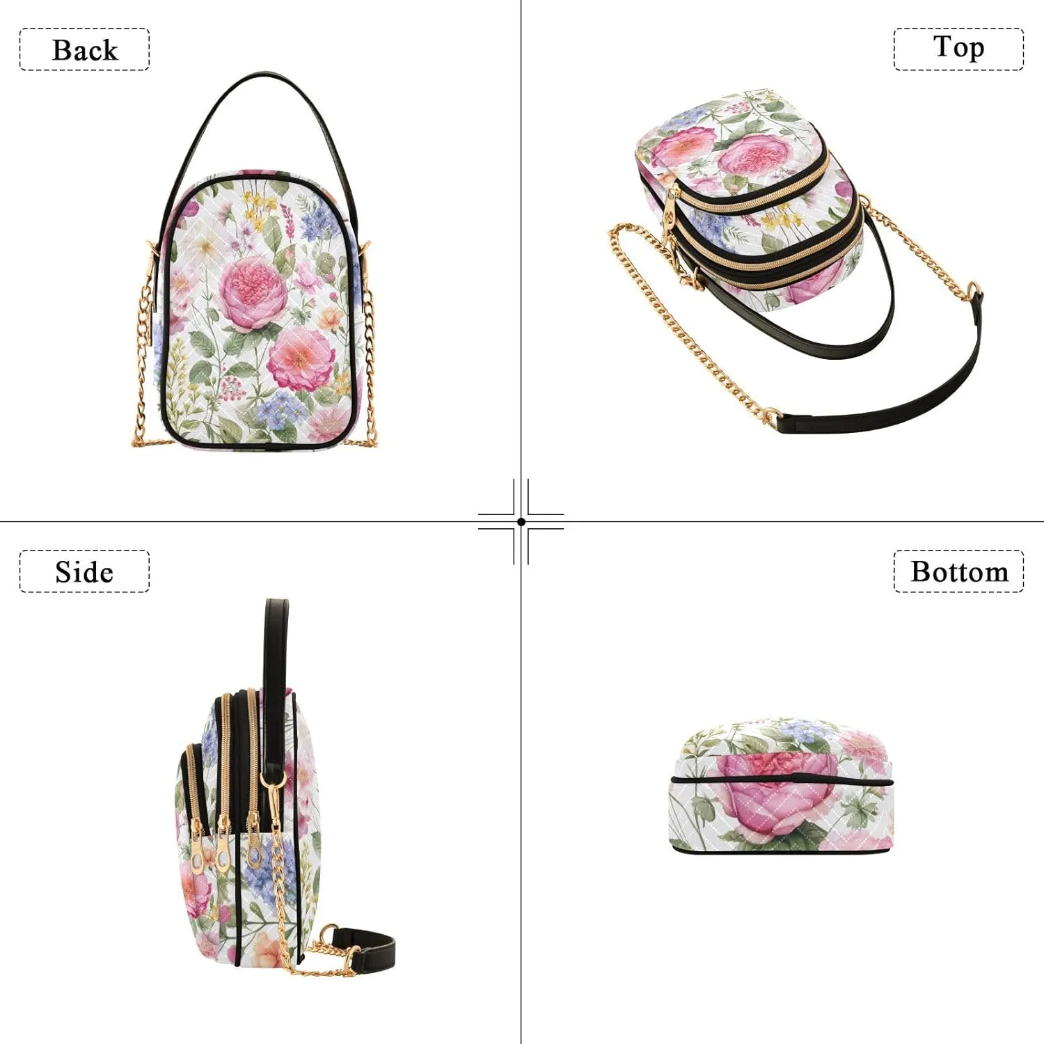 GAIGEO Strawberries and Flowers Women s Crossbody Handbags, Fashionable Crossbody Bags Shoulder Purse Crossbody