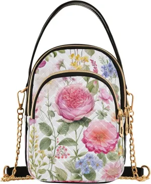GAIGEO Strawberries and Flowers Women s Crossbody Handbags, Fashionable Crossbody Bags Shoulder Purse Crossbody